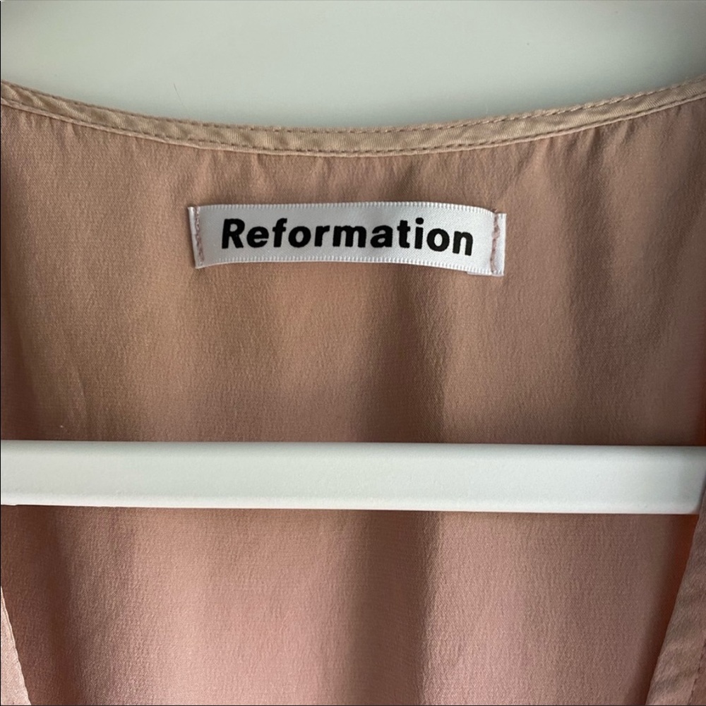 Reformation Pink Satin Midi Dress - Picture 7 of 14